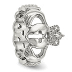 Chisel Stainless Steel Polished Claddagh with Cross Ring