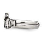 Chisel Stainless Steel Antiqued Love, Loyalty, Friendship Claddagh Hinged Ring