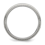 Chisel Stainless Steel Polished 8mm Textured Edged Band