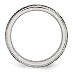 Stainless Steel Polished and Textured Black IP-plated 8mm Band