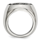Stainless Steel Antiqued and Polished Anchor Ring