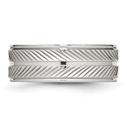 Stainless Steel Polished 8mm Grooved Ring