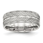 Stainless Steel Polished 8mm Grooved Ring