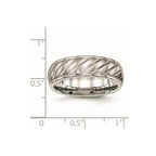 Chisel Stainless Steel Polished with Brushed Center 7mm Grooved Band