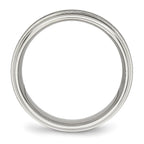 Chisel Stainless Steel Brushed and Polished 7mm Ridged Edge Band