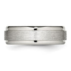 Chisel Stainless Steel Brushed and Polished 7mm Ridged Edge Band