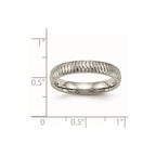 Chisel Stainless Steel Polished and Textured 4mm Band