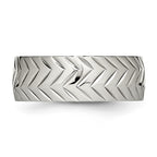 Stainless Steel Polished Diamond Cut 8mm Band