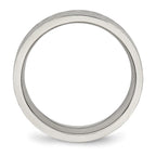 Stainless Steel Polished and Textured Criss Cross Design 6mm Band