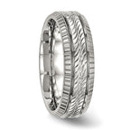 Chisel Stainless Steel Polished and Textured 7mm Grooved Band
