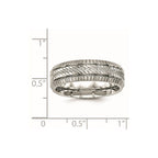 Chisel Stainless Steel Polished and Textured 7mm Grooved Band