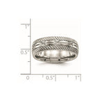 Chisel Stainless Steel Polished Diamond Cut 7mm Band