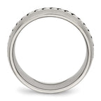 Chisel Stainless Steel Brushed and Polished Braided 8mm Band