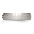 Chisel Stainless Steel Brushed with CZ Half Round 5.5mm Band