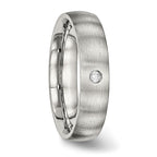 Chisel Stainless Steel Brushed with CZ Half Round 5.5mm Band
