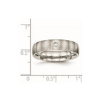 Chisel Stainless Steel Brushed with CZ Half Round 5.5mm Band