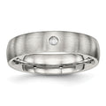 Chisel Stainless Steel Brushed with CZ Half Round 5.5mm Band
