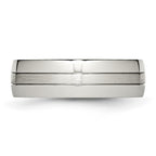 Chisel Stainless Steel Brushed and Polished 6.5mm Grooved Band