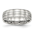 Chisel Stainless Steel Brushed and Polished 6.5mm Grooved Band