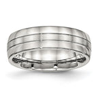Chisel Stainless Steel Brushed and Polished 6.5mm Grooved Band