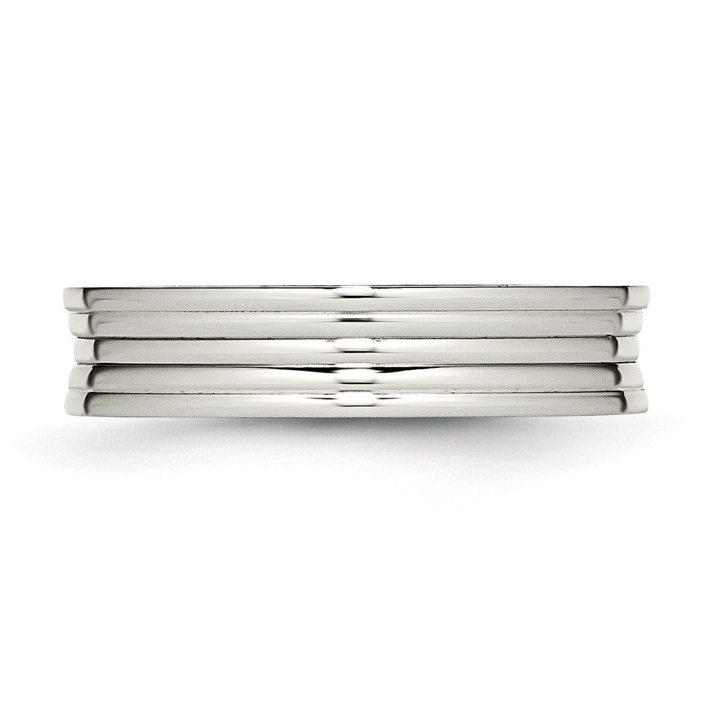 Stainless Steel Polished Ridged 5mm Band
