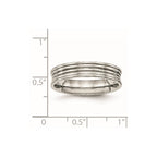 Stainless Steel Polished Ridged 5mm Band