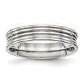 Stainless Steel Polished Ridged 5mm Band