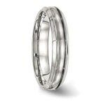 Stainless Steel Polished w/Brushed Center Ridged 5mm Band