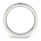 Stainless Steel Brushed w/CZ 6mm Grooved Band