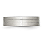 Stainless Steel Brushed w/CZ 6mm Grooved Band