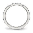 Chisel Stainless Steel Polished 3 Stone CZ 2.5mm Flat Band