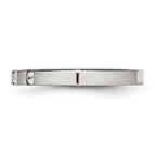 Chisel Stainless Steel Polished 3 Stone CZ 2.5mm Flat Band