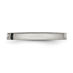 Chisel Stainless Steel Polished 3 Stone Black CZ 2.5mm Flat Band