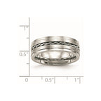 Chisel Stainless Steel Brushed and Polished Twisted 7mm Band