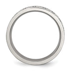 Chisel Stainless Steel Brushed with Engraved Trinity Symbol 6mm Band