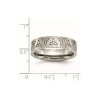 Chisel Stainless Steel Brushed with Engraved Trinity Symbol 6mm Band