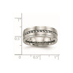 Stainless Steel Brushed and Polished Twisted 7mm Band