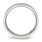Chisel Stainless Steel Polished with Brushed Center CZ 6mm Grooved Band
