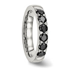 Chisel Stainless Steel Polished Black CZ 4mm Band