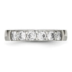 Chisel Stainless Steel Polished CZ 4mm Band