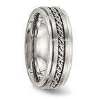 Chisel Stainless Steel Brushed and Polished Braided 7mm Band