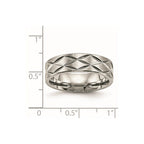 Stainless Steel Brushed and Polished Diamond-cut 6.5mm Band