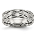 Stainless Steel Brushed and Polished Diamond-cut 6.5mm Band