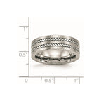 Chisel Stainless Steel Brushed and Polished Twisted 7mm Band
