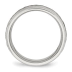 Chisel Stainless Steel Brushed Polished and Hammered 7.5mm Band