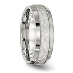 Chisel Stainless Steel Brushed Polished and Hammered 7.5mm Band
