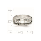 Chisel Stainless Steel Brushed Polished and Hammered 7.5mm Band