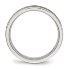 Chisel Stainless Steel Polished and Hammered 6mm Grooved Band