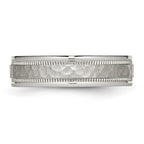 Chisel Stainless Steel Polished and Hammered 6mm Grooved Band