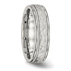 Chisel Stainless Steel Polished and Hammered 6mm Grooved Band